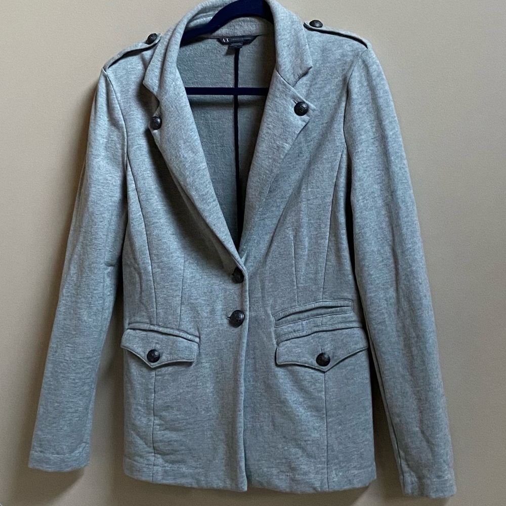 A/X ARMANI EXCHANGE WOMENS FLEECE CARDIGAN/ GRAY/LARGE/RN#91714/CA#32528